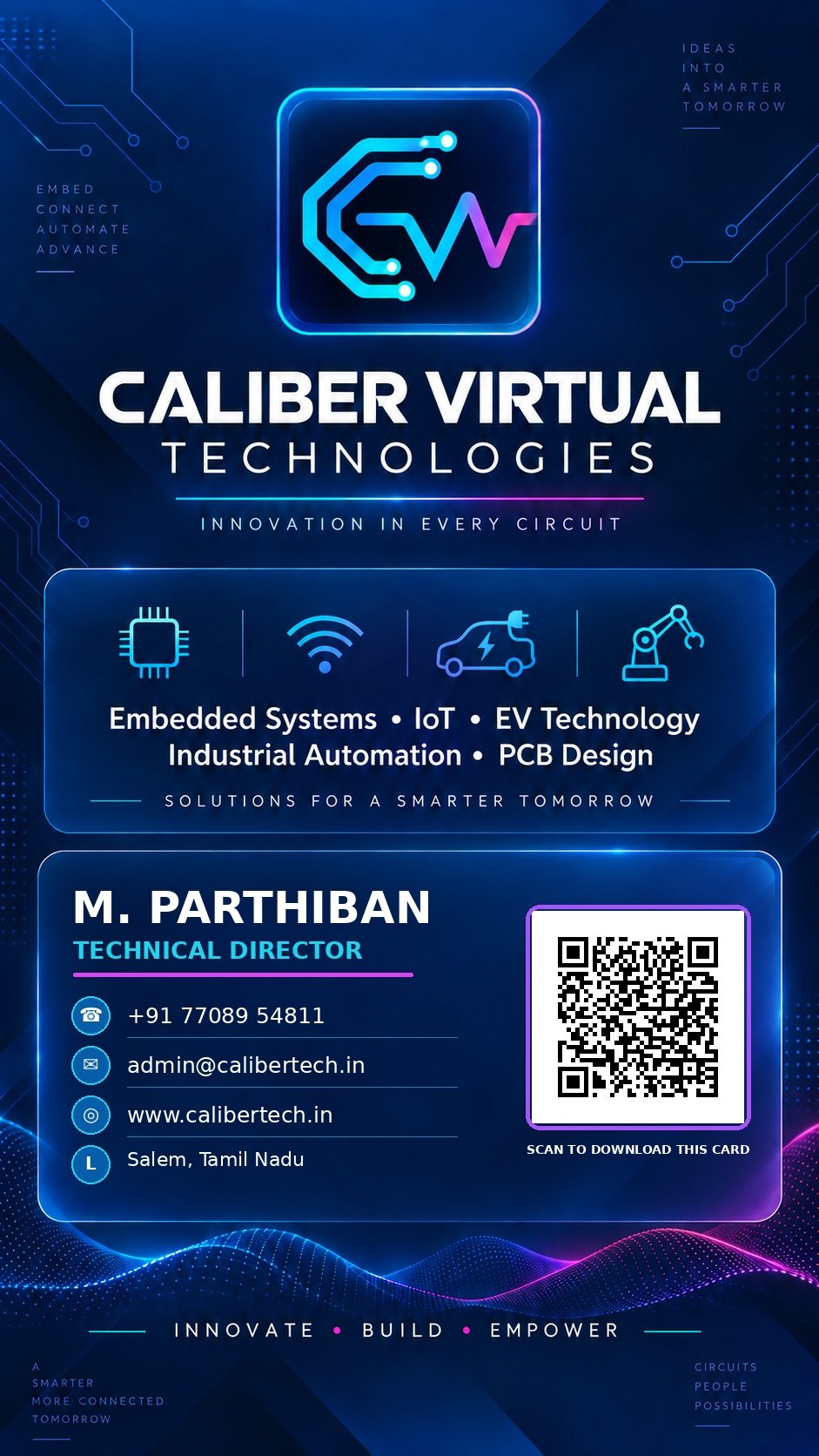 M. Parthiban digital visiting card